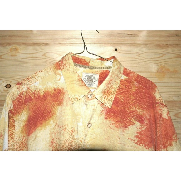 PUSSER'S WEST INDIES HAWAIAAN SILK YELLOW/ORANGE SHIRT SIZE XL - Picture 2 of 3